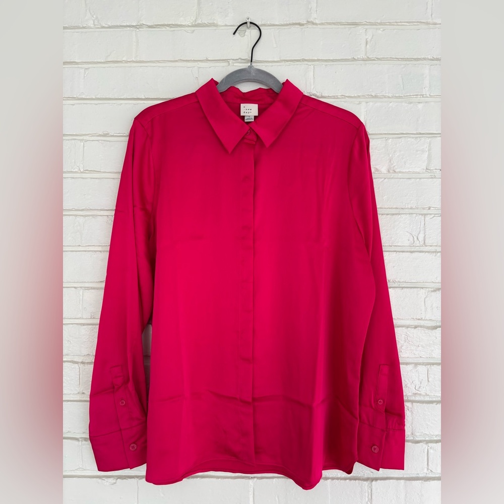 Women’s Pink Satin Shirt